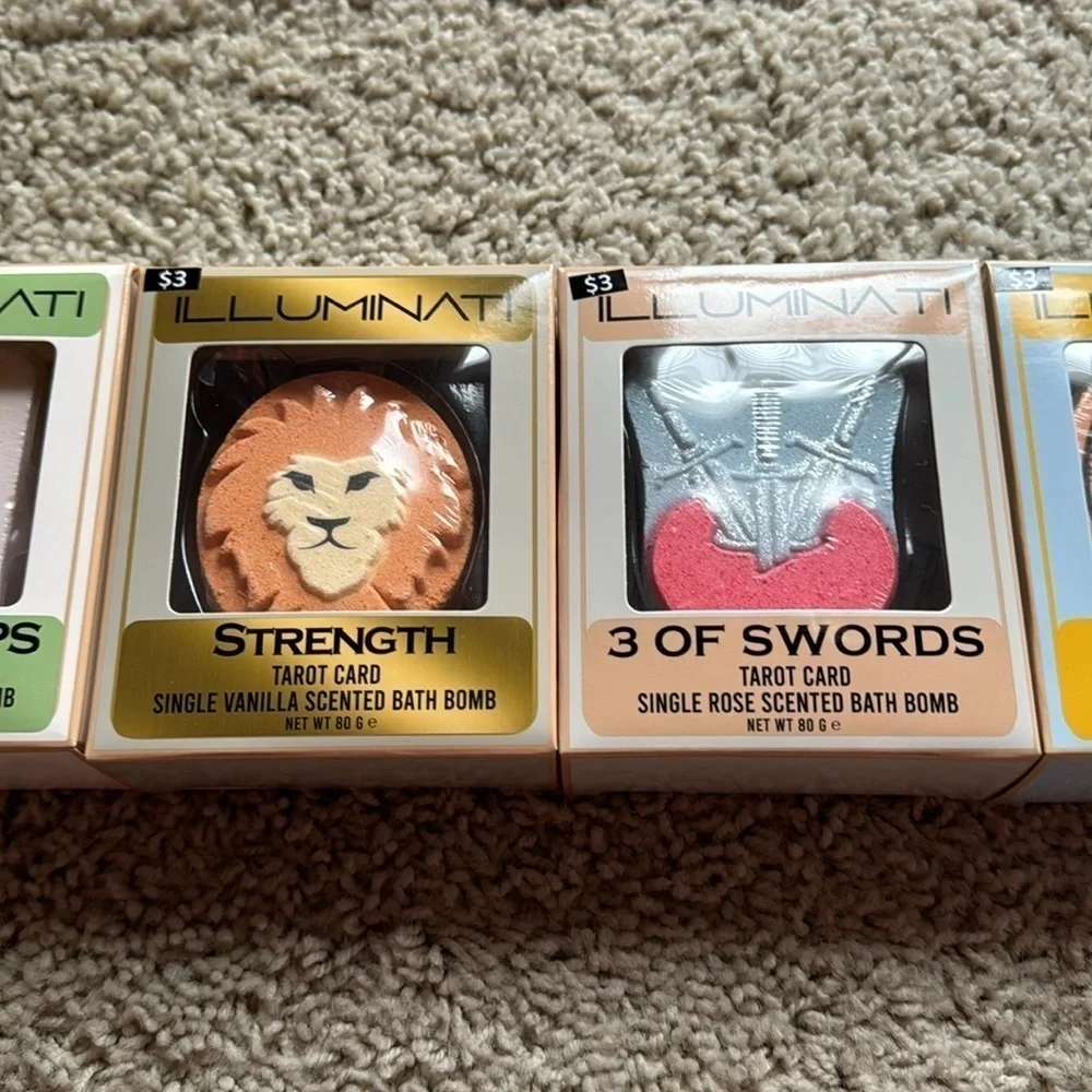 ILLUMINATI Tarot Card Bath Bombs Set of Five NWT Sealed Bath Bombs Gift Set of 5